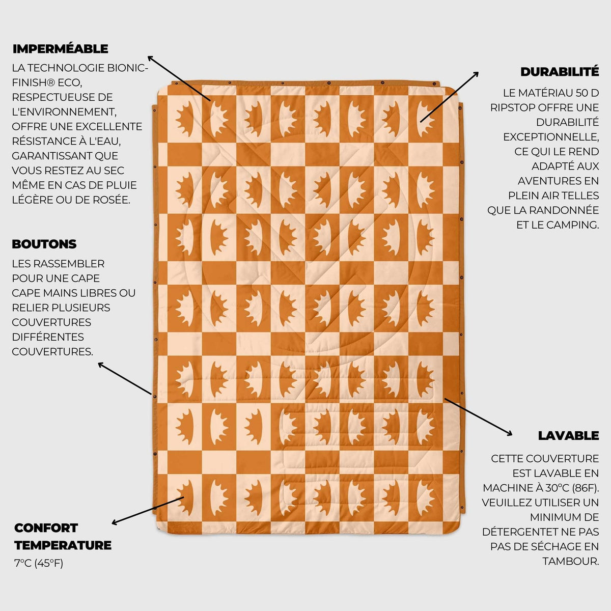 VOITED CloudTouch® Indoor/Outdoor Camping Blanket - Concha